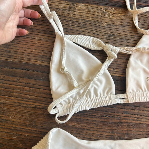 Skatie | ‘Cairo’ Ivory and Gold Bikini TOP ONLY  L - Picture 4 of 7